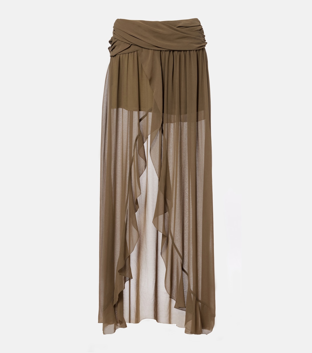 Asymmetric draped maxi skirt | Jacques Wei