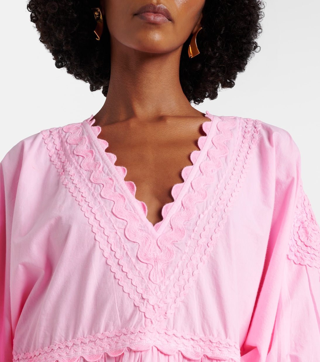 Embroidered tiered cotton poplin minidress | Juliet Dunn