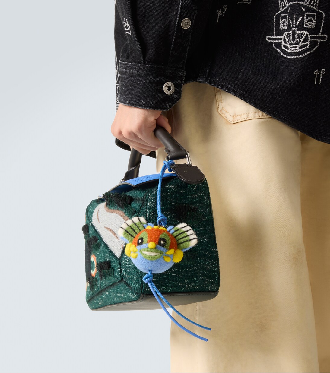 x Louis Wain Knight Cat wool bag charm | Loewe