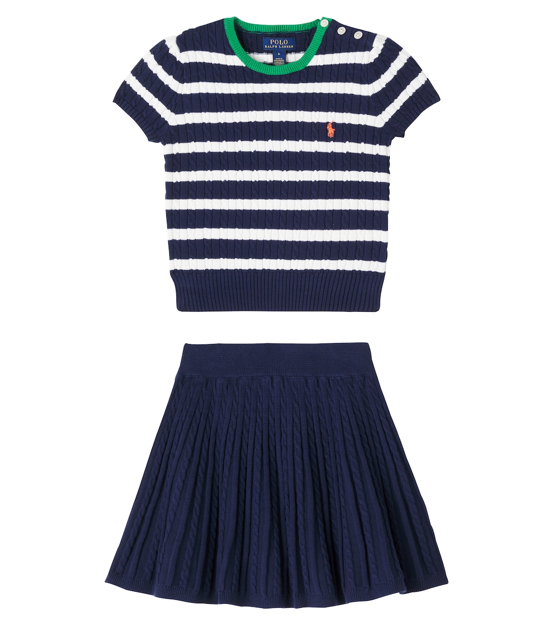 Knitted cotton top and skirt set | Polo Ralph Lauren Kids