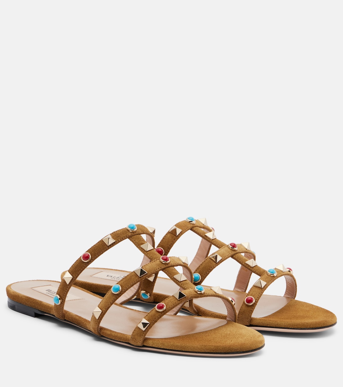 Sandalen Rockstud aus Veloursleder | Valentino Garavani