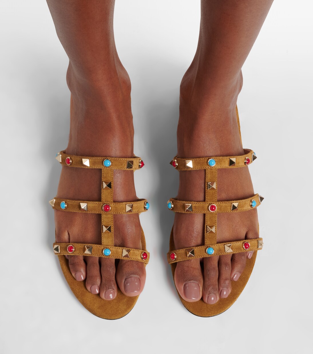 Sandalen Rockstud aus Veloursleder | Valentino Garavani