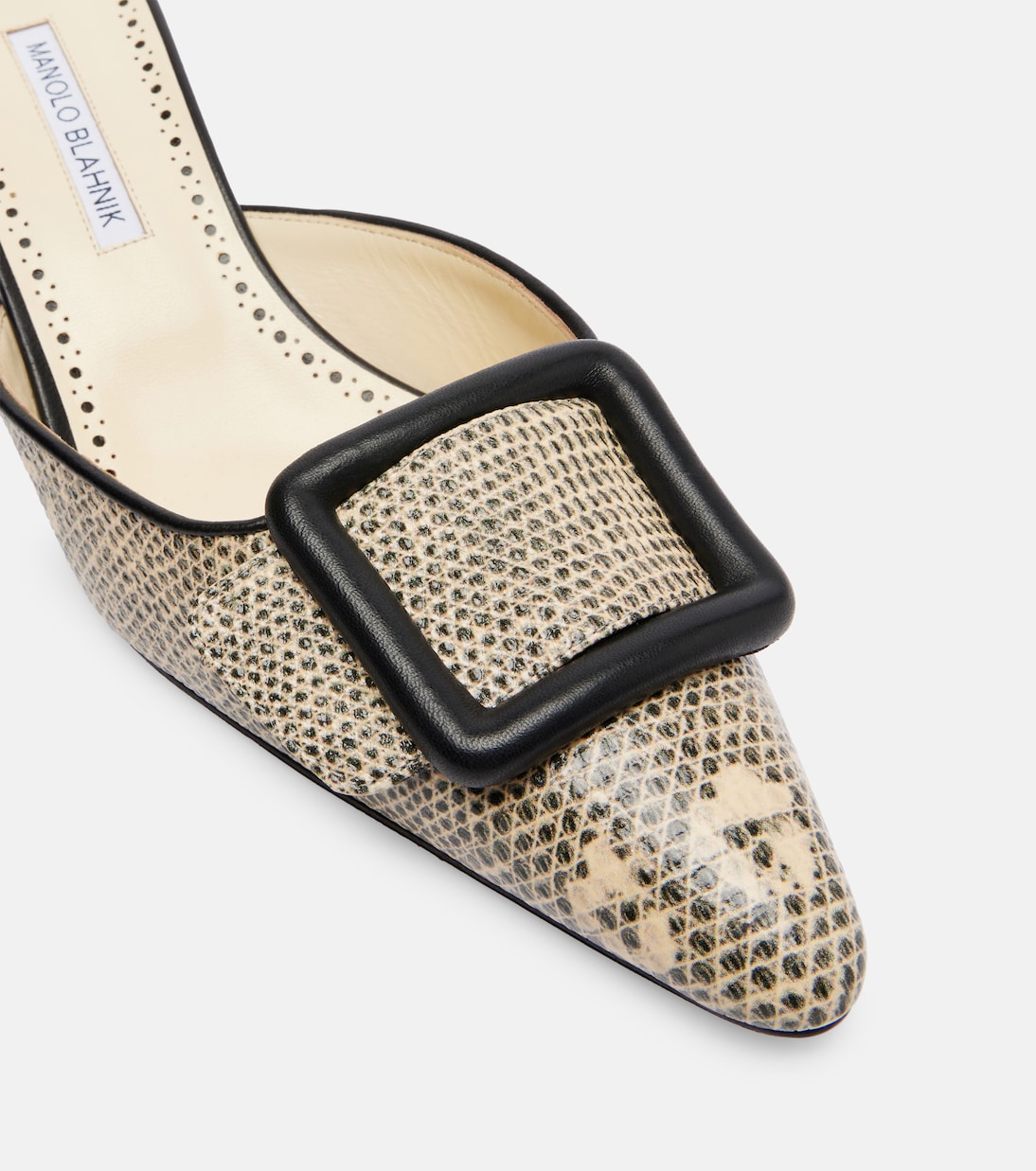 Maysale 50 snake-effect leather mules | Manolo Blahnik