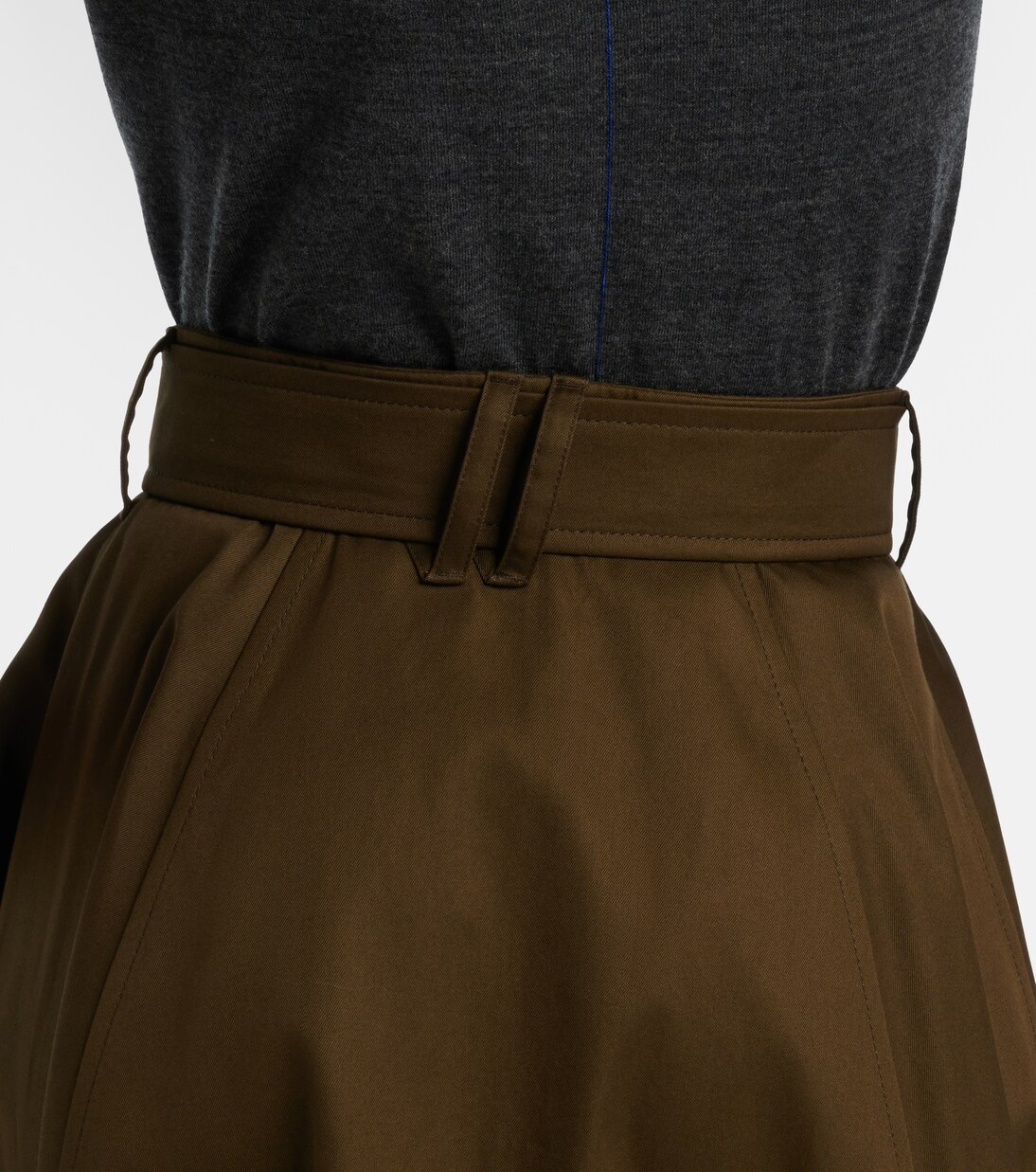 Cotton gabardine midi skirt | Burberry