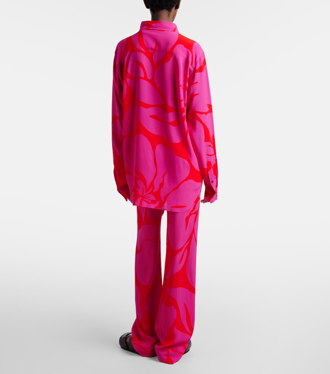 Pantaloni regular con stampa floreale | Dries Van Noten