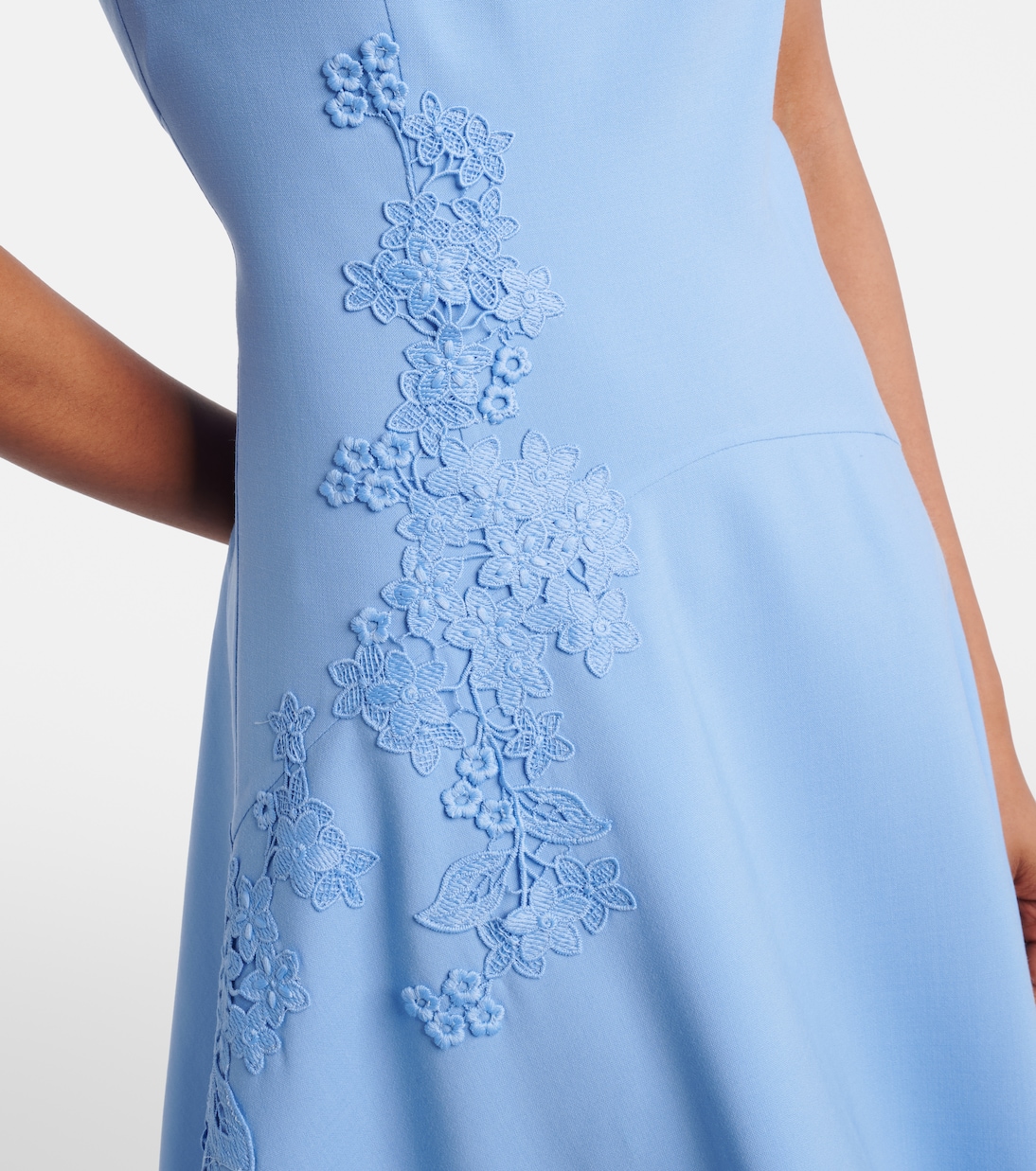 Midikleid Porcelain aus einem Wollgemisch | Oscar de la Renta