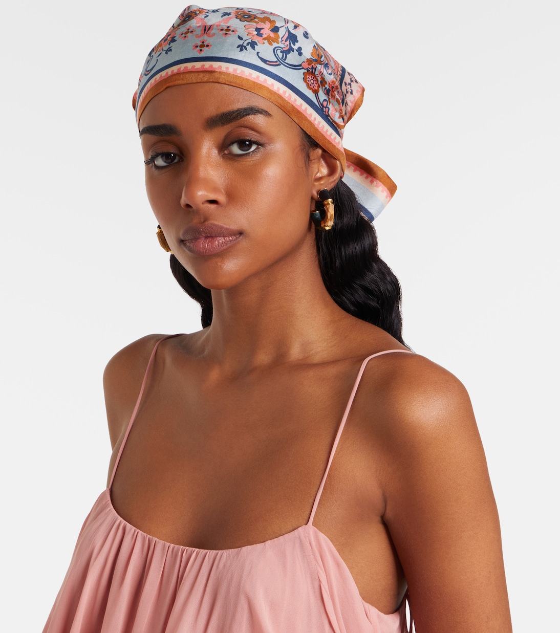 Printed silk head wrap | Zimmermann