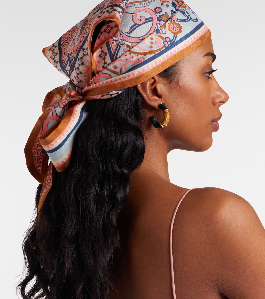 Printed silk head wrap | Zimmermann