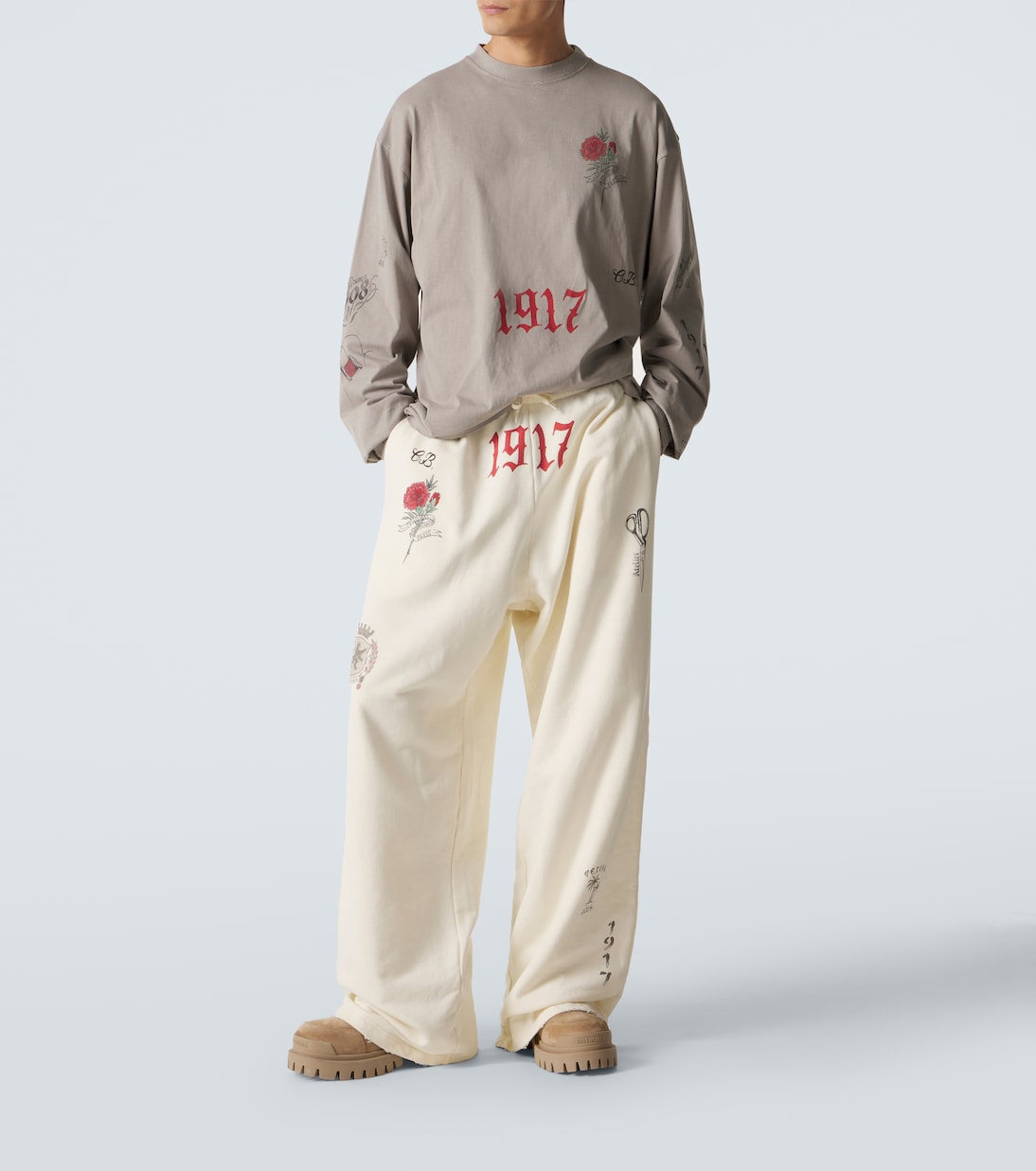 Combat Strike suede-trimmed lace-up boots | Balenciaga