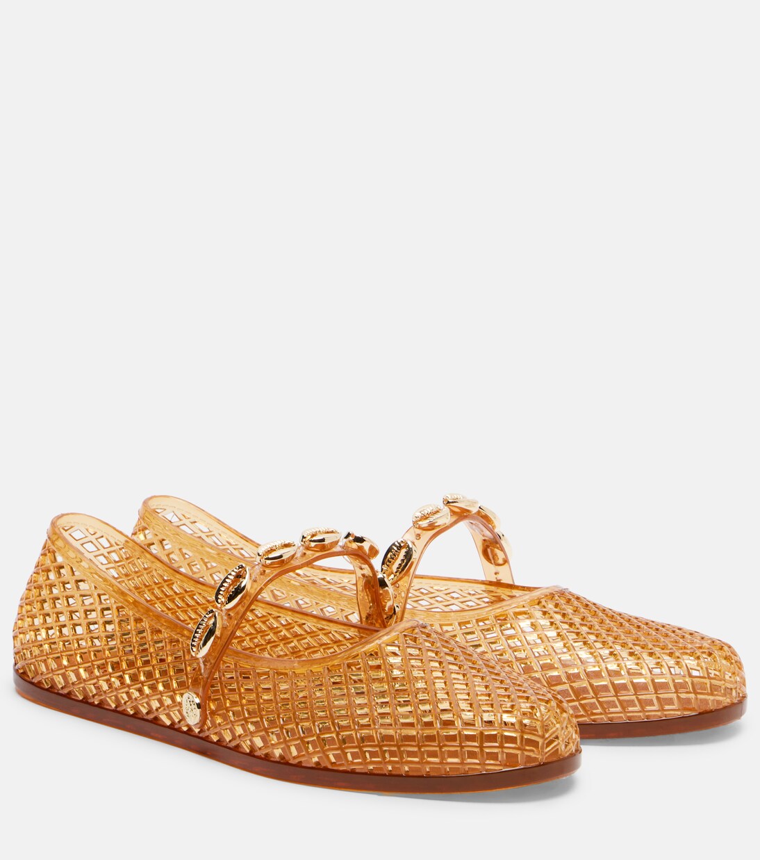 Iro embellished fishnet ballet flats | Ancient Greek Sandals
