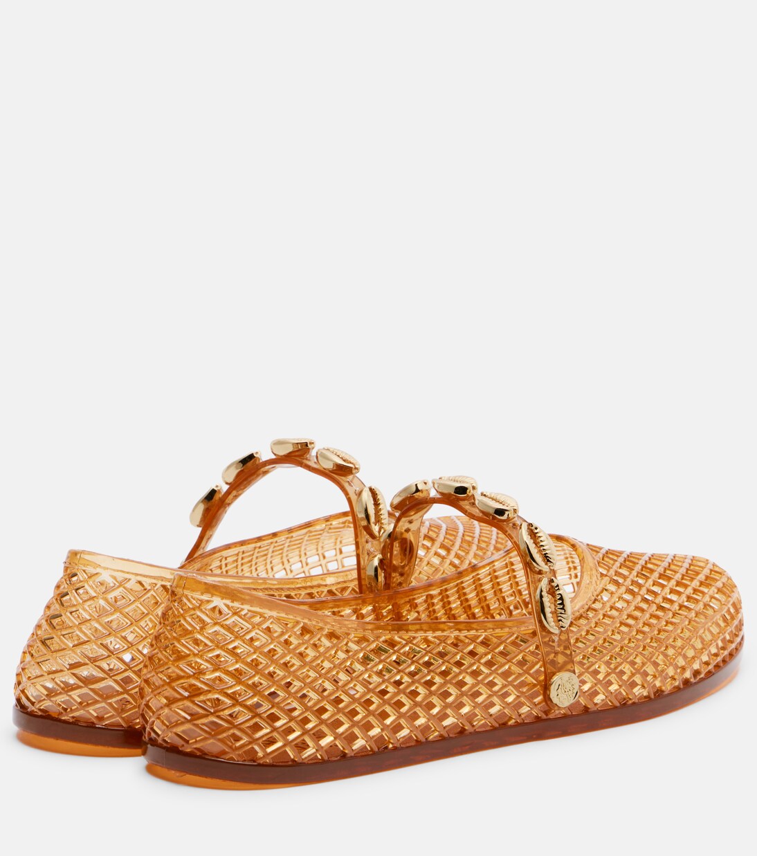 Iro embellished fishnet ballet flats | Ancient Greek Sandals