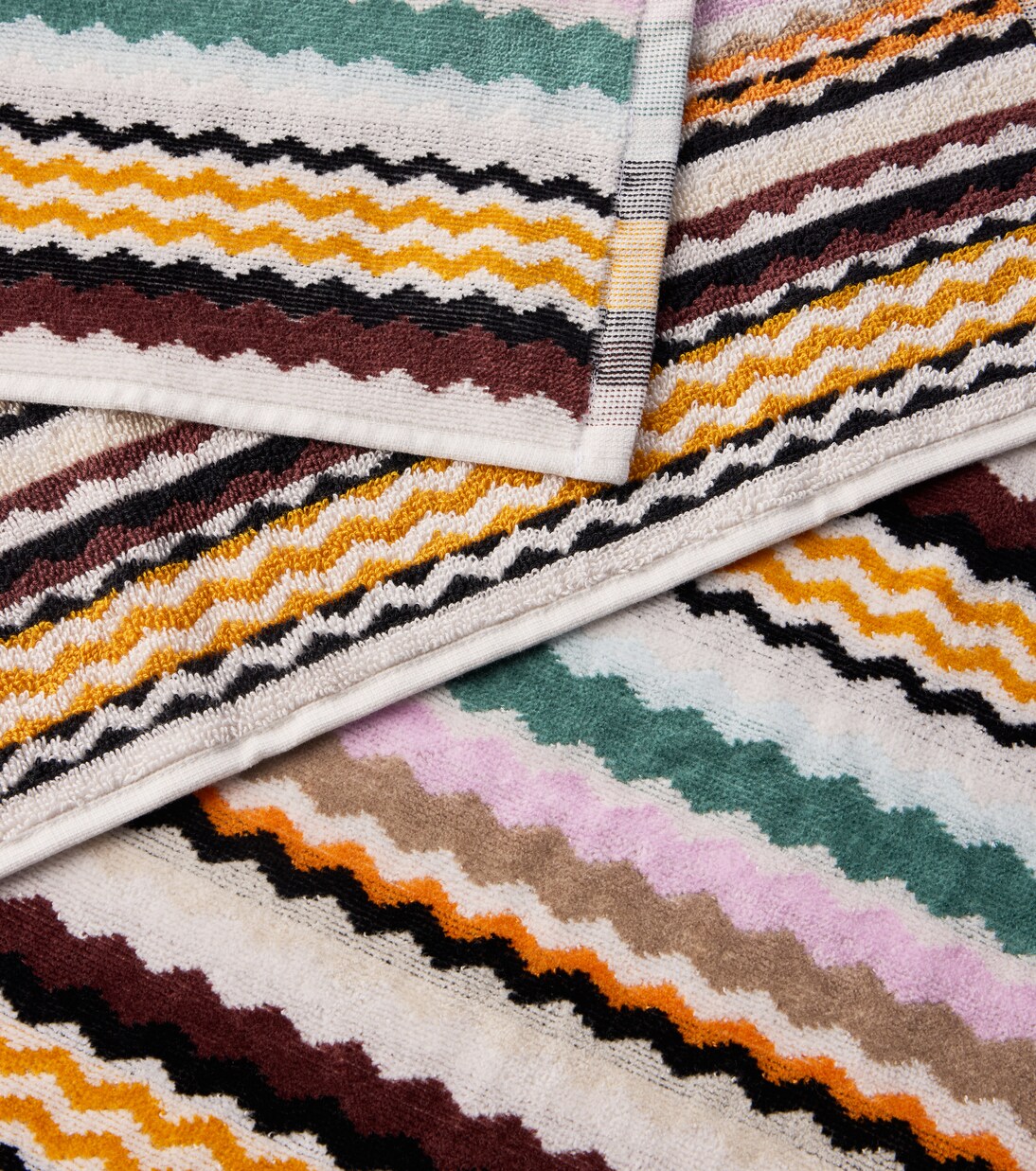 Aura Zigzag set of 2 cotton towels | Missoni