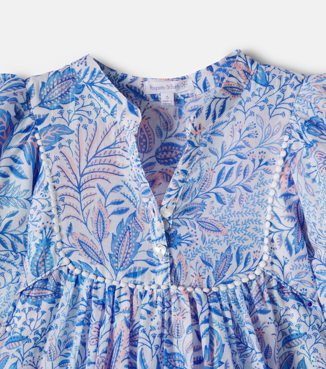 Robe Cruz en coton mélangé à imprimé floral | Poupette St Barth Kids