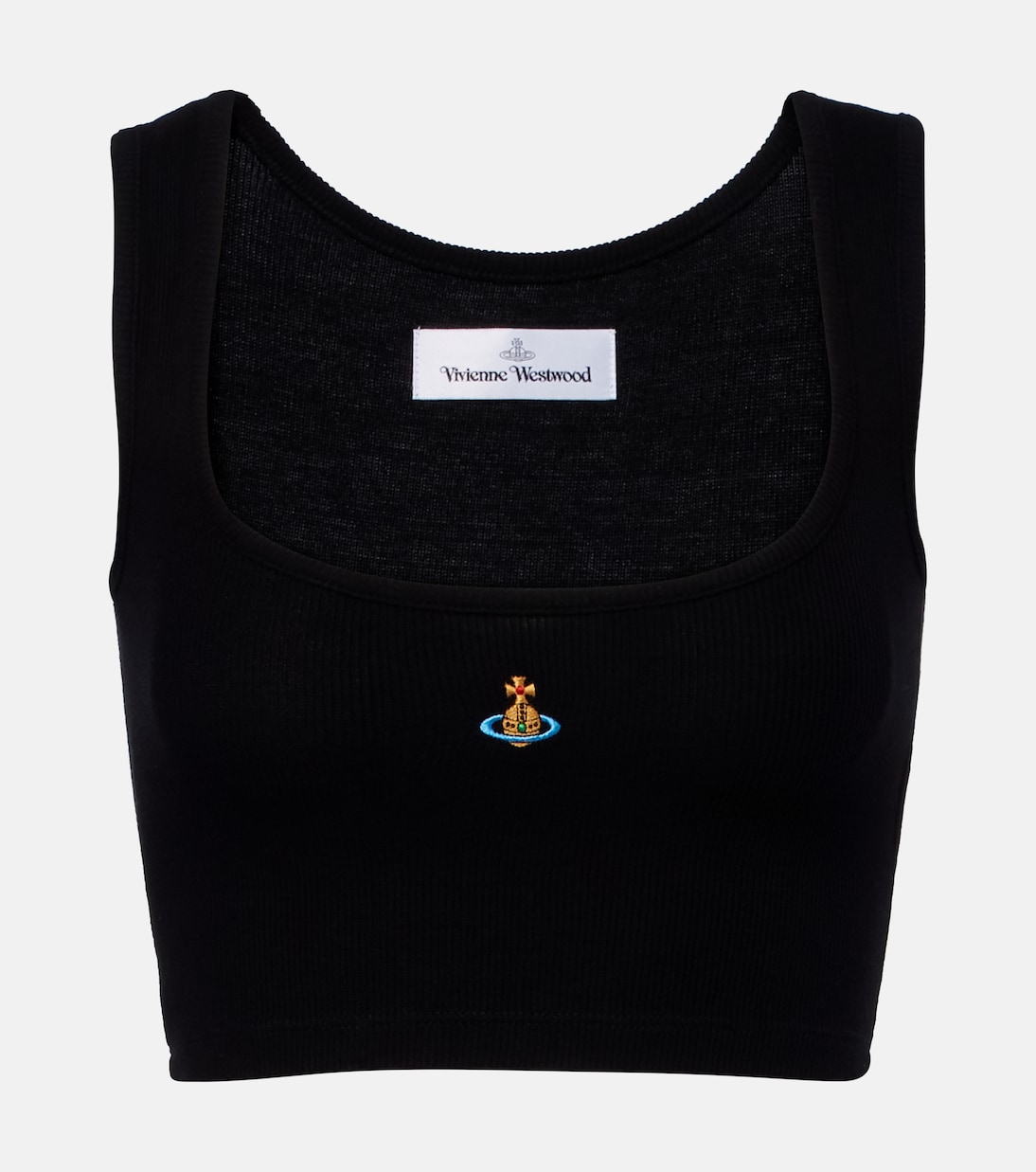 Orb ribbed-knit jersey crop top | Vivienne Westwood