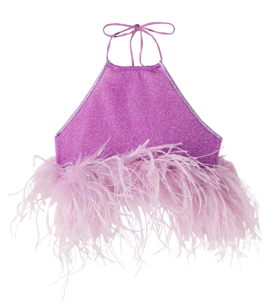 Lumière Plumage feather-trimmed top | Oséree Kids