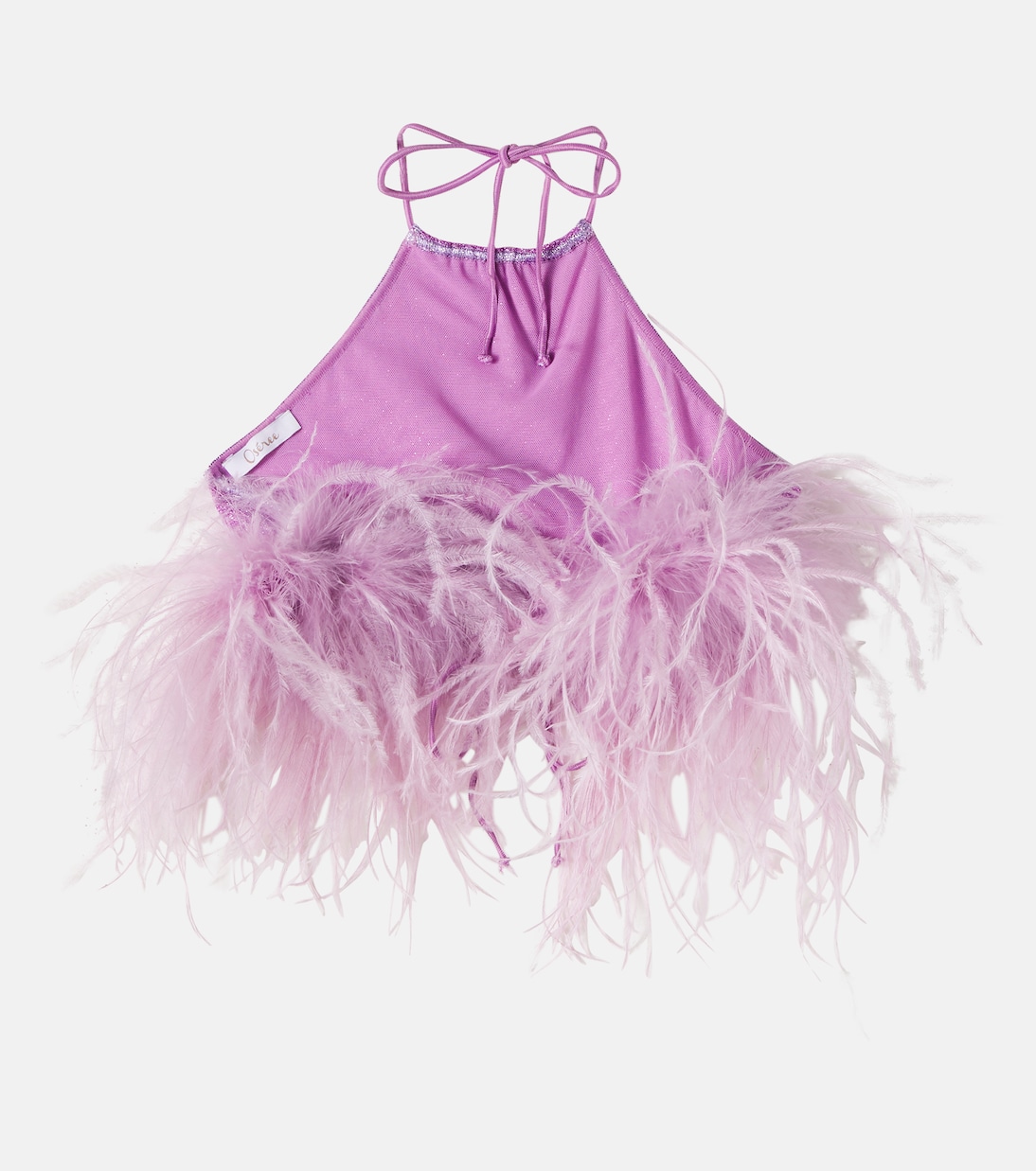 Lumière Plumage feather-trimmed top | Oséree Kids