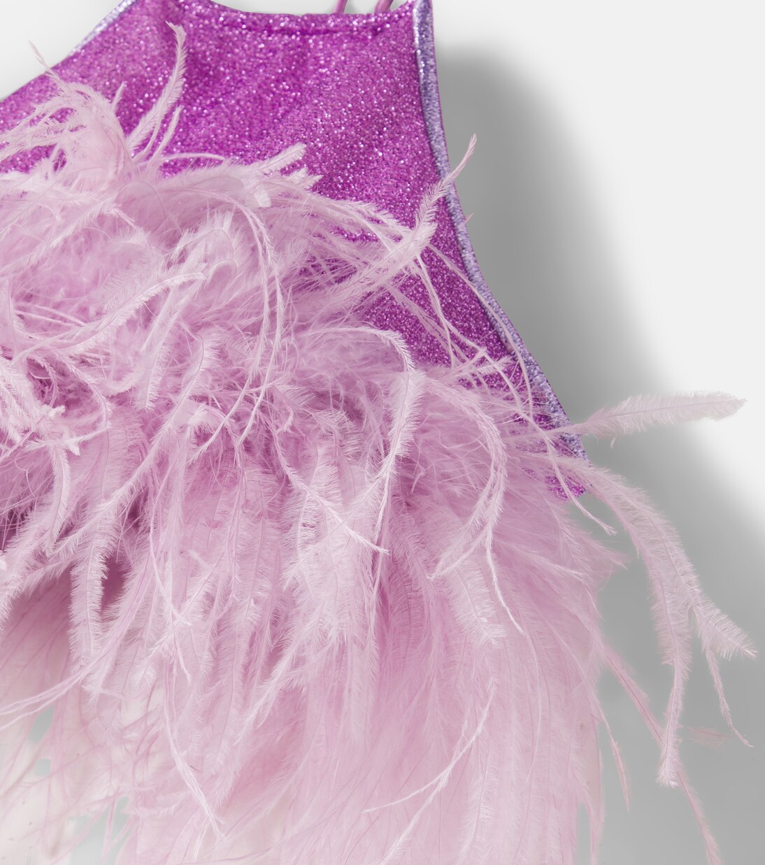 Lumière Plumage feather-trimmed top | Oséree Kids
