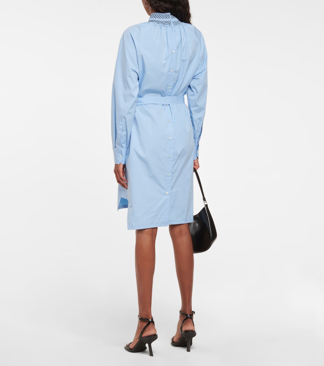 Embroidered cotton-poplin minidress | Prada
