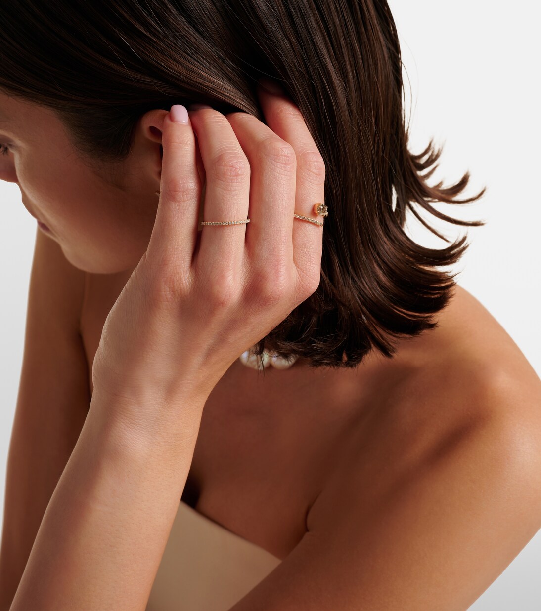 Bague Thread Band en or 18 ct et diamants | Ileana Makri