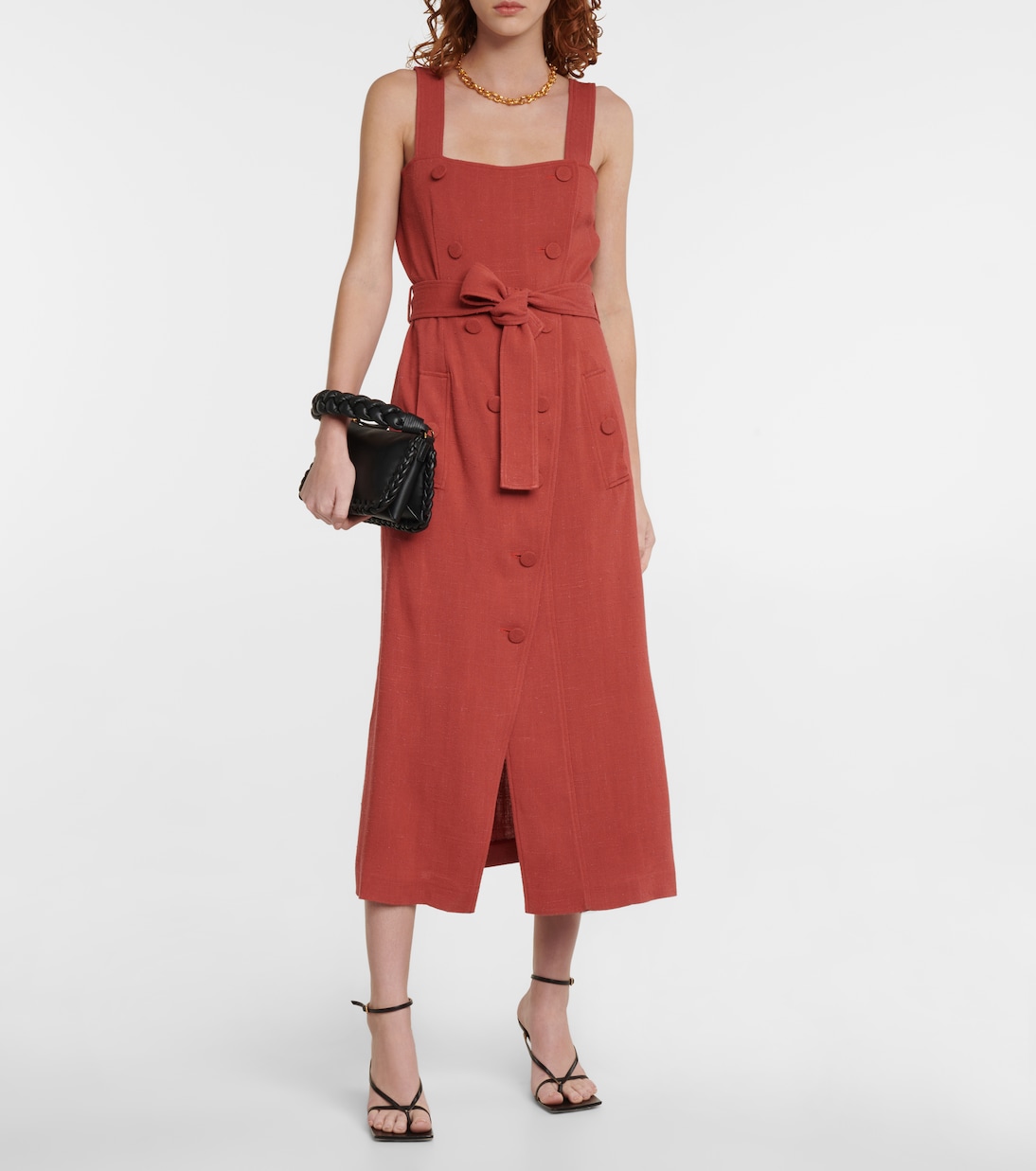 Vestido midi Audrey de efecto lino | Altuzarra