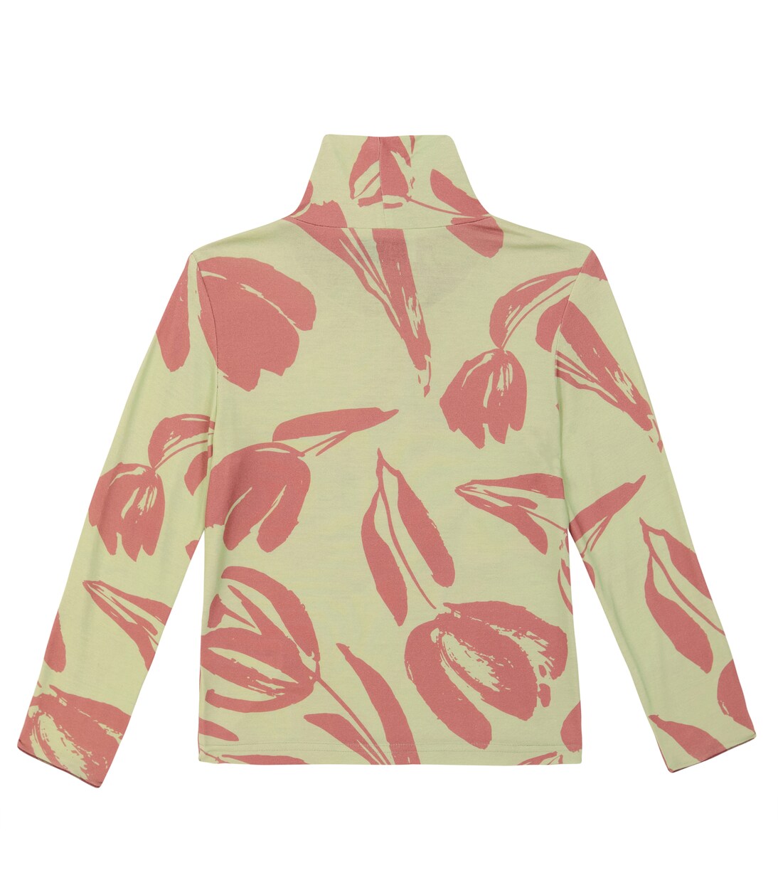 Tulips floral jersey turtleneck top | Paade Mode