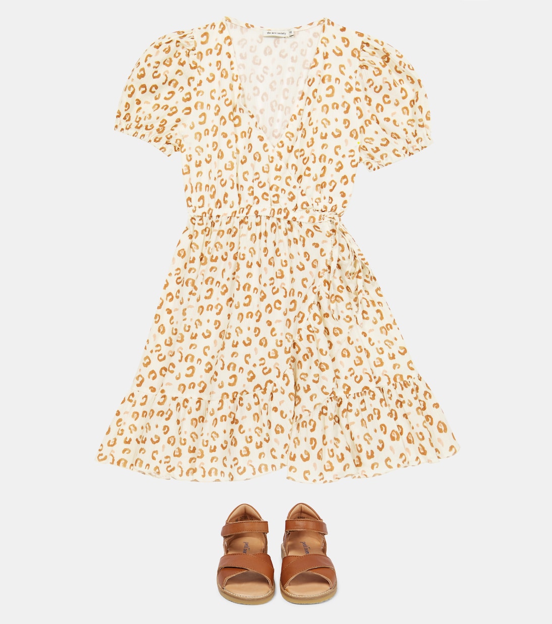 Leopard-print cotton wrap dress | The New Society