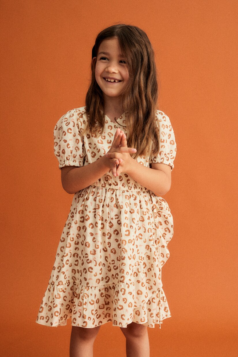 Leopard-print cotton wrap dress | The New Society