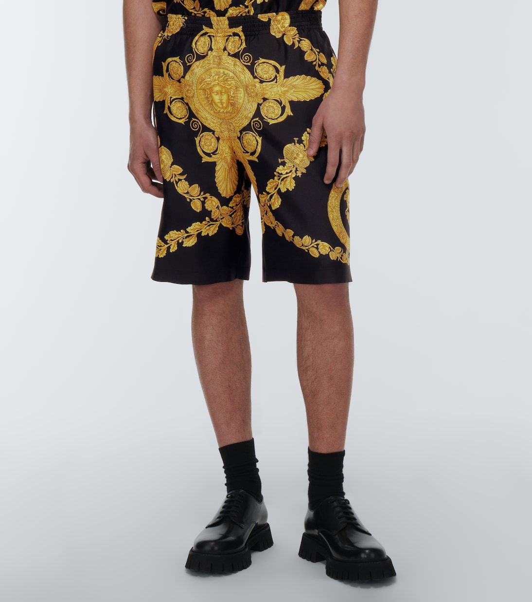Printed silk twill shorts | Versace