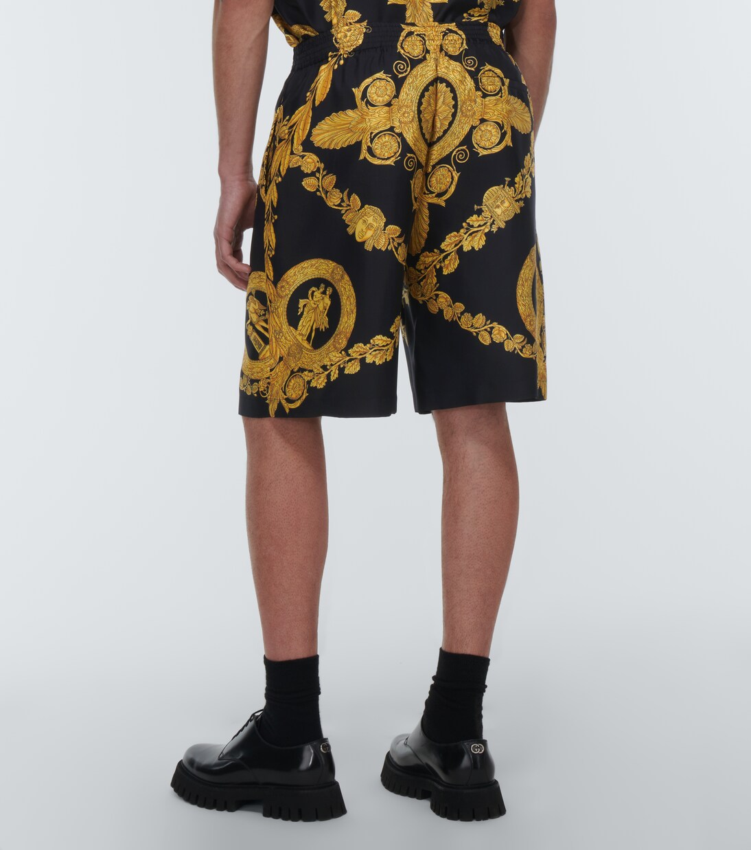 Printed silk twill shorts | Versace