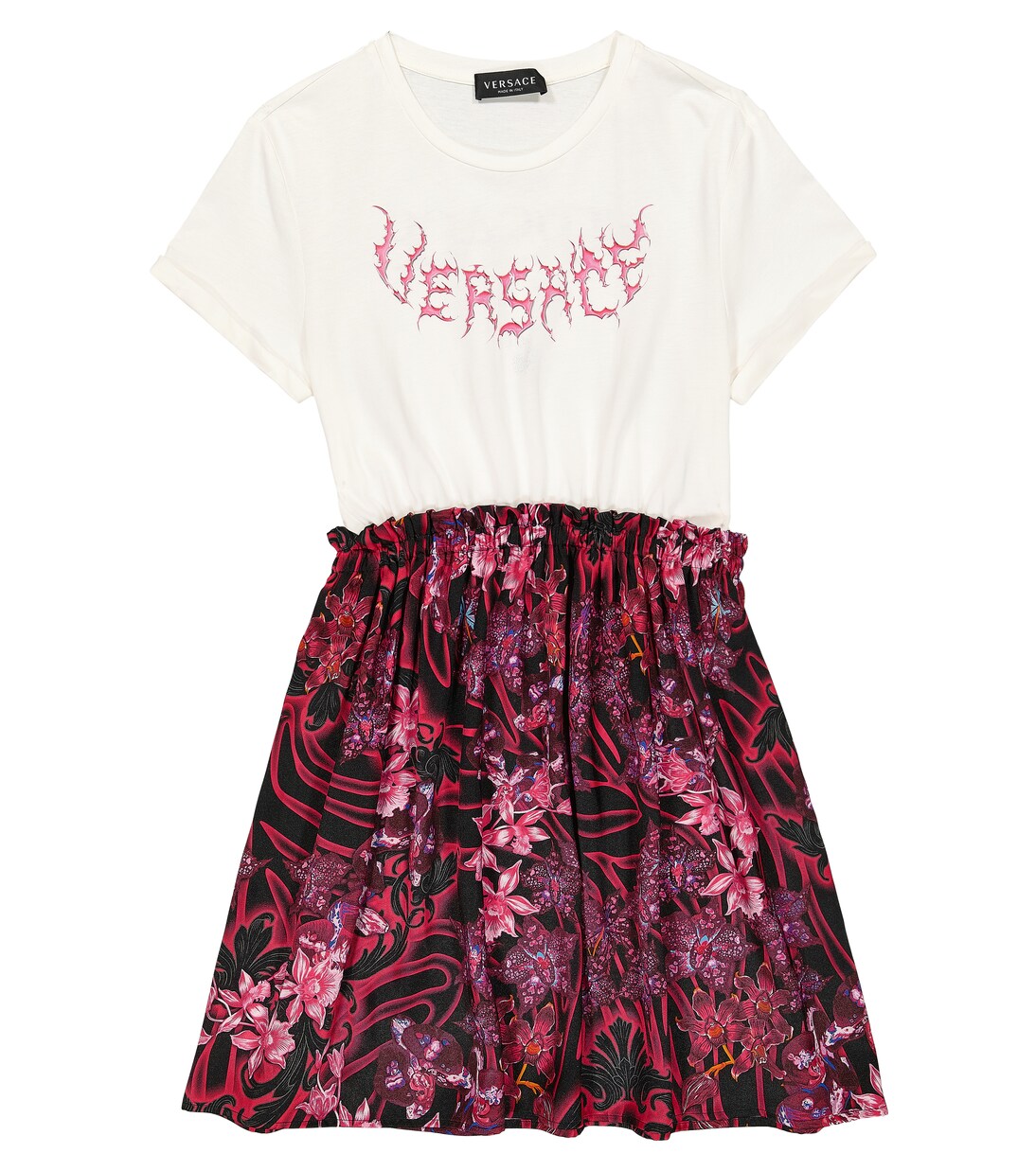 Orchid Barocco printed dress | Versace Kids