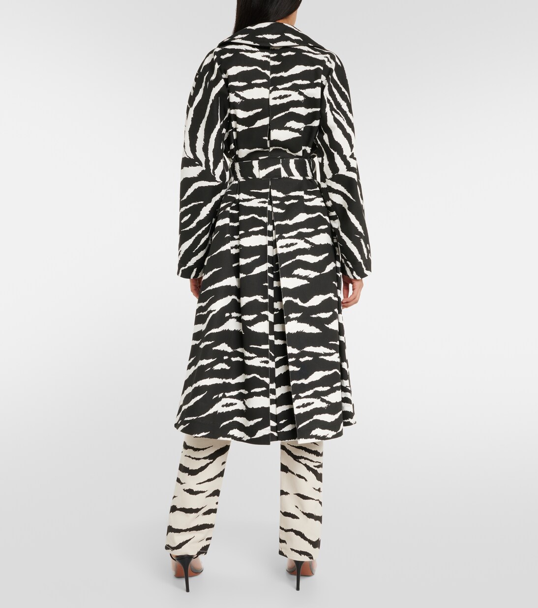 Zebra-print denim trench coat | Alaïa