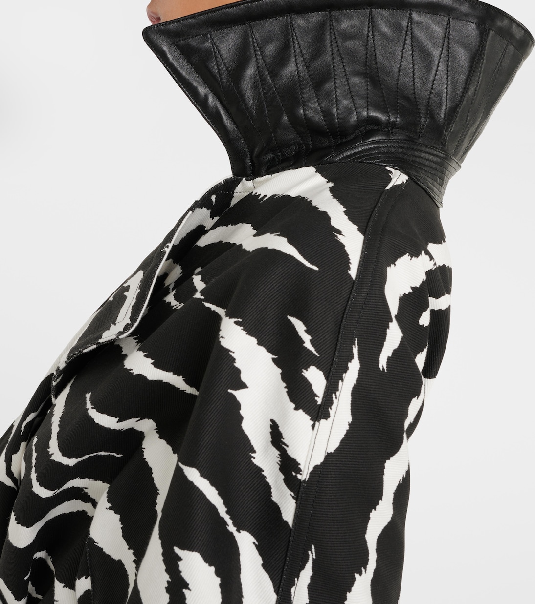 Zebra-print denim trench coat | Alaïa