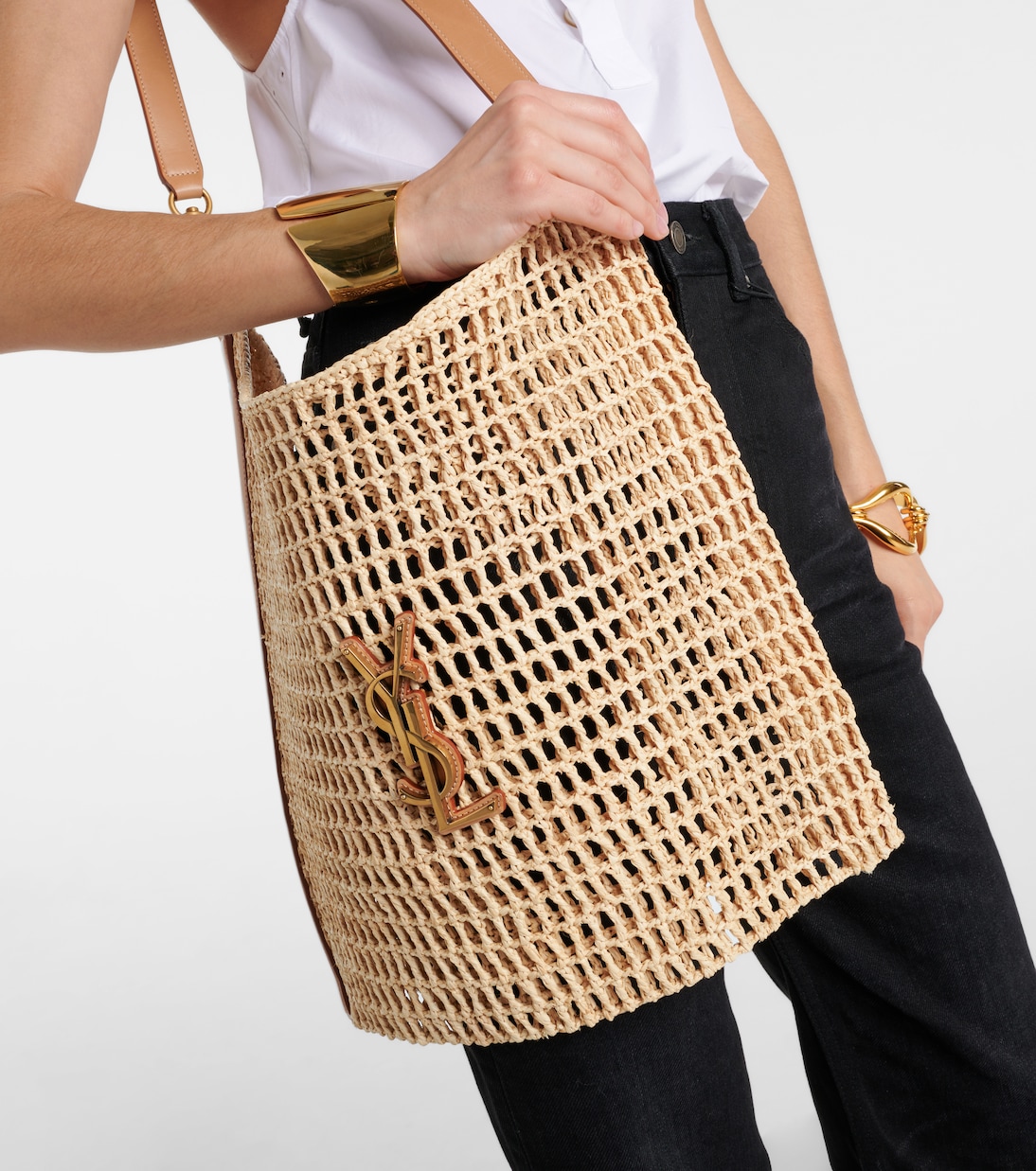 Schultertasche Oxalis aus Raffiabast | Saint Laurent