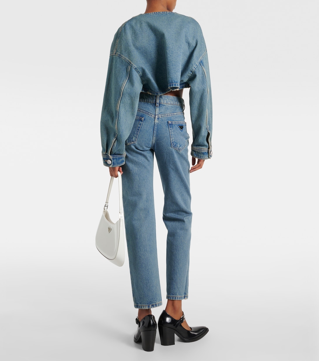 Jean droit à taille mi-haute | Prada