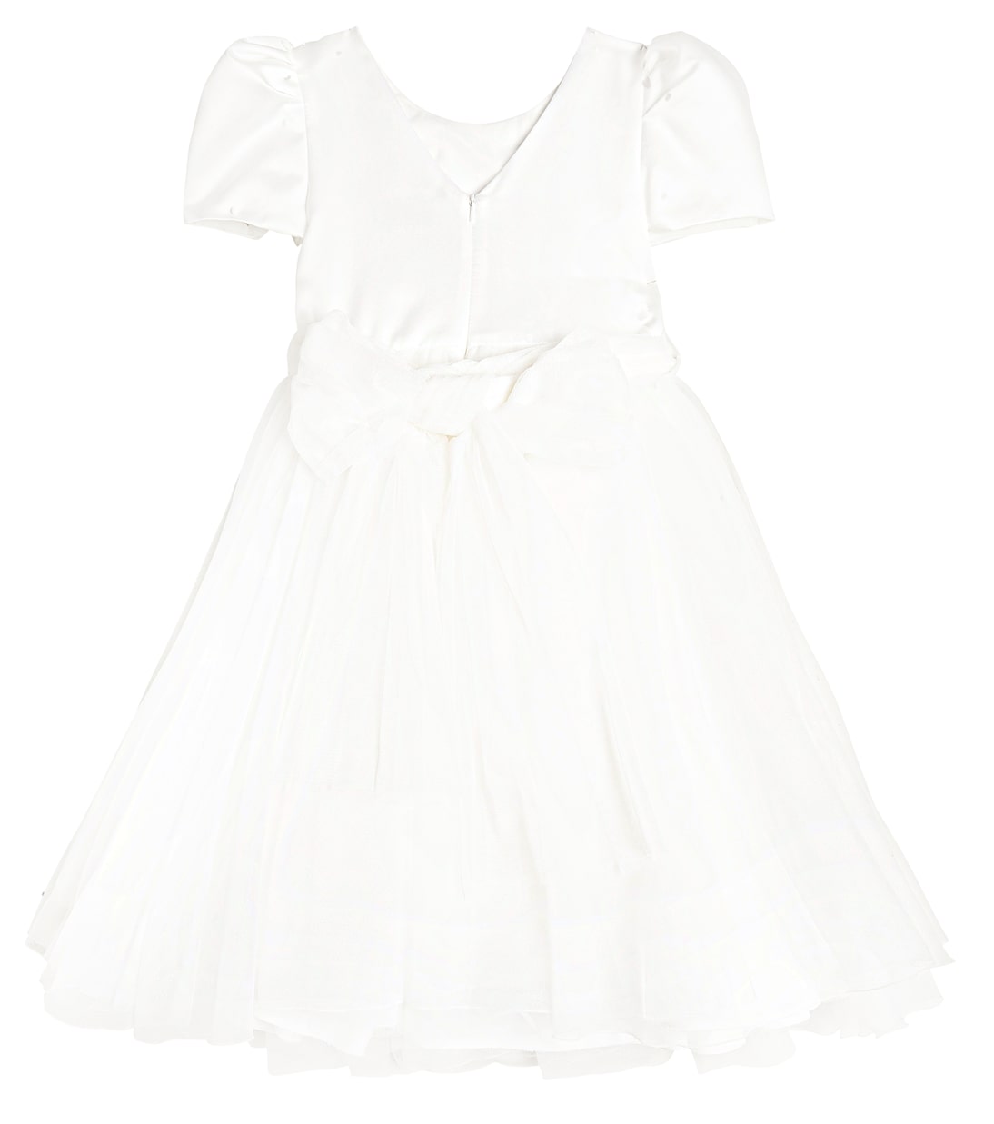 Floral-appliqué embellished tulle dress | Monnalisa