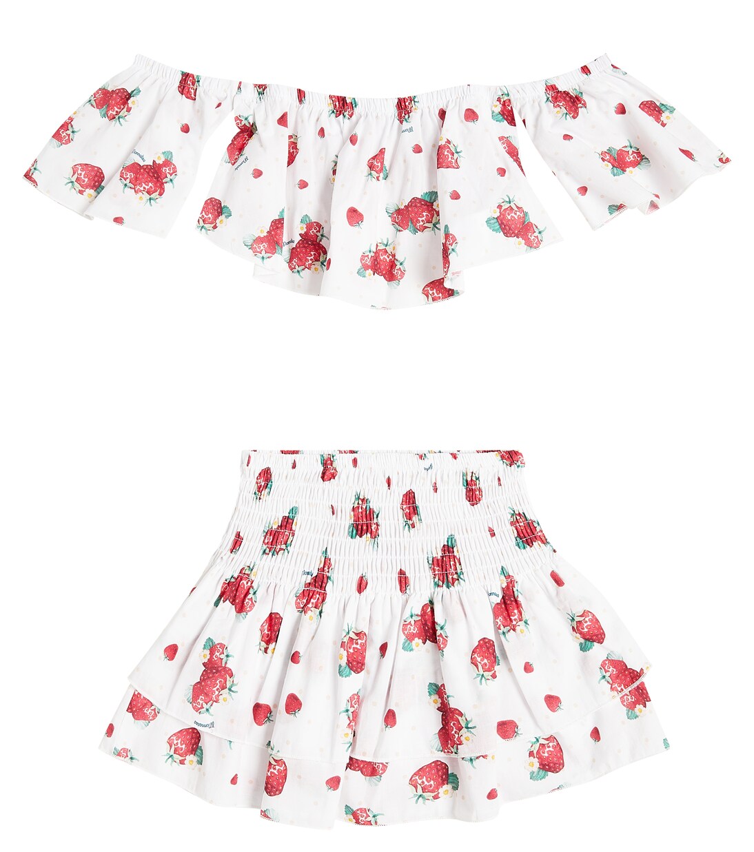 Printed cotton top and skirt set | Monnalisa