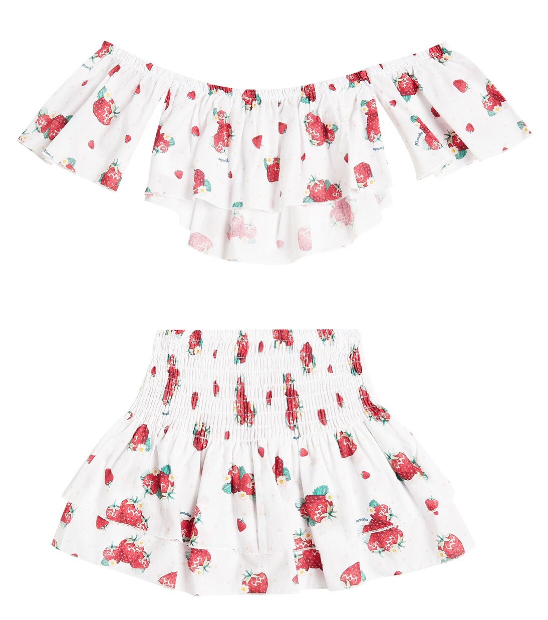Printed cotton top and skirt set | Monnalisa