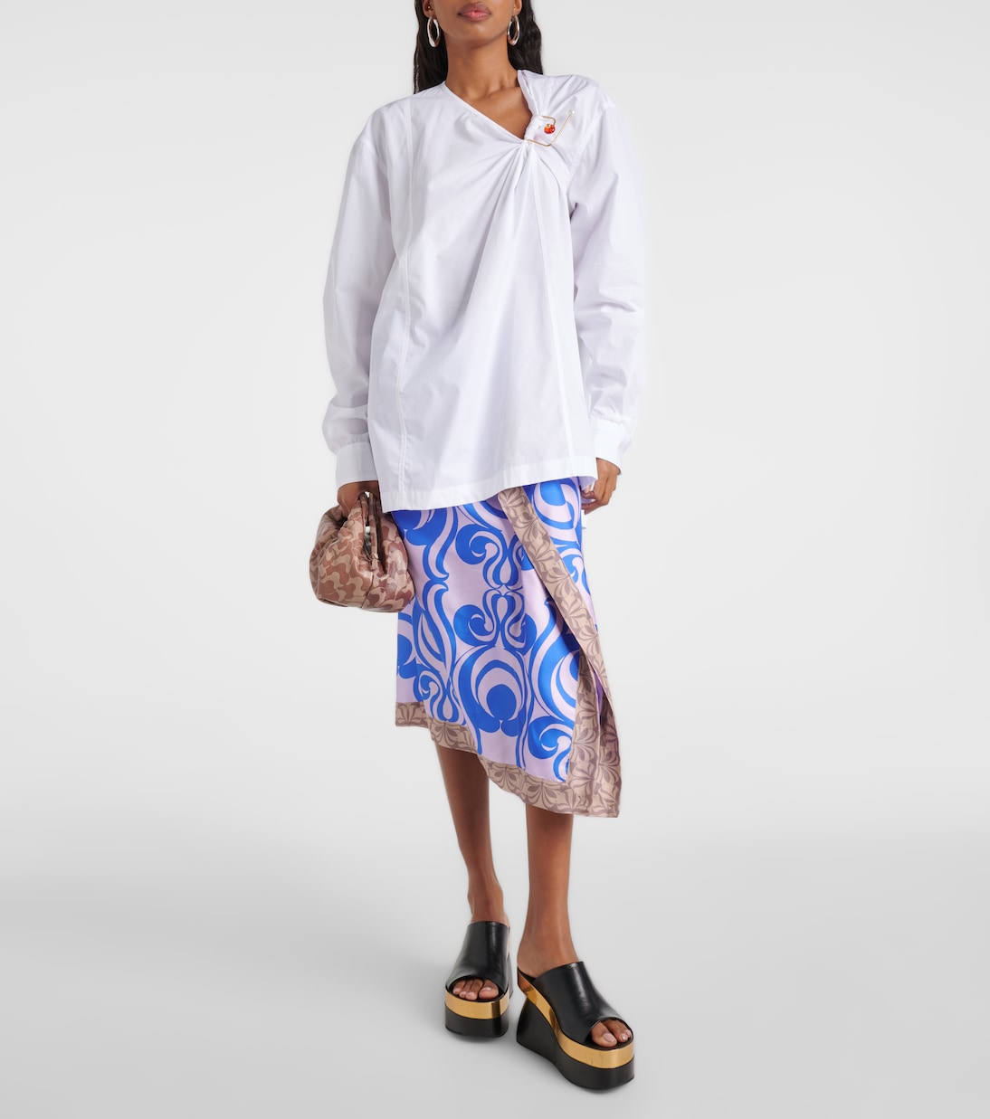 Verzierte Bluse aus Baumwollpopeline | Dries Van Noten