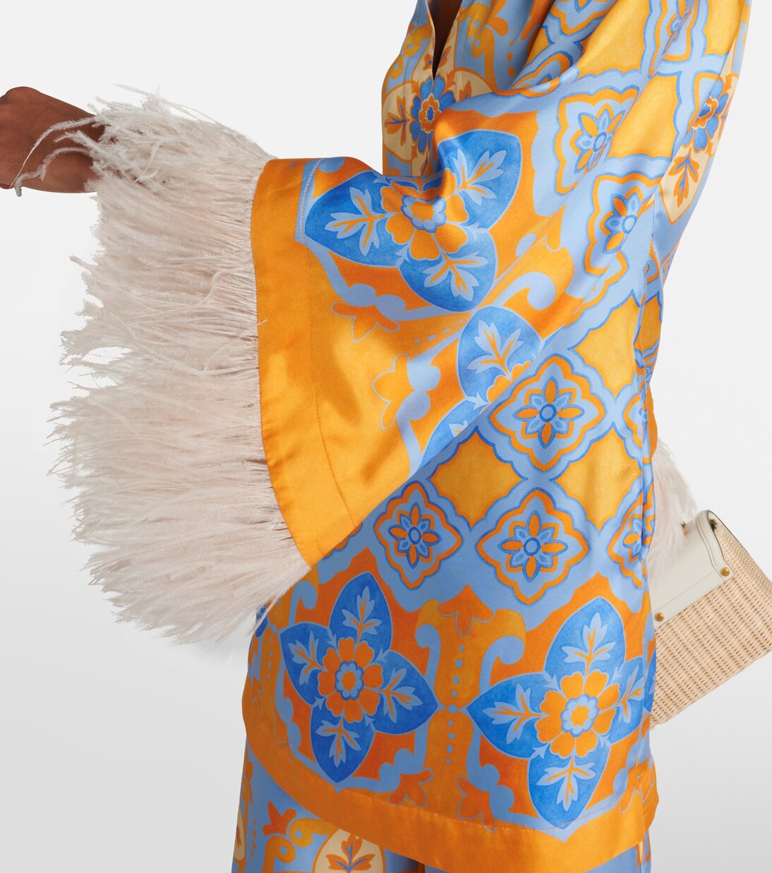 Robe imprimée en soie à plumes | La DoubleJ