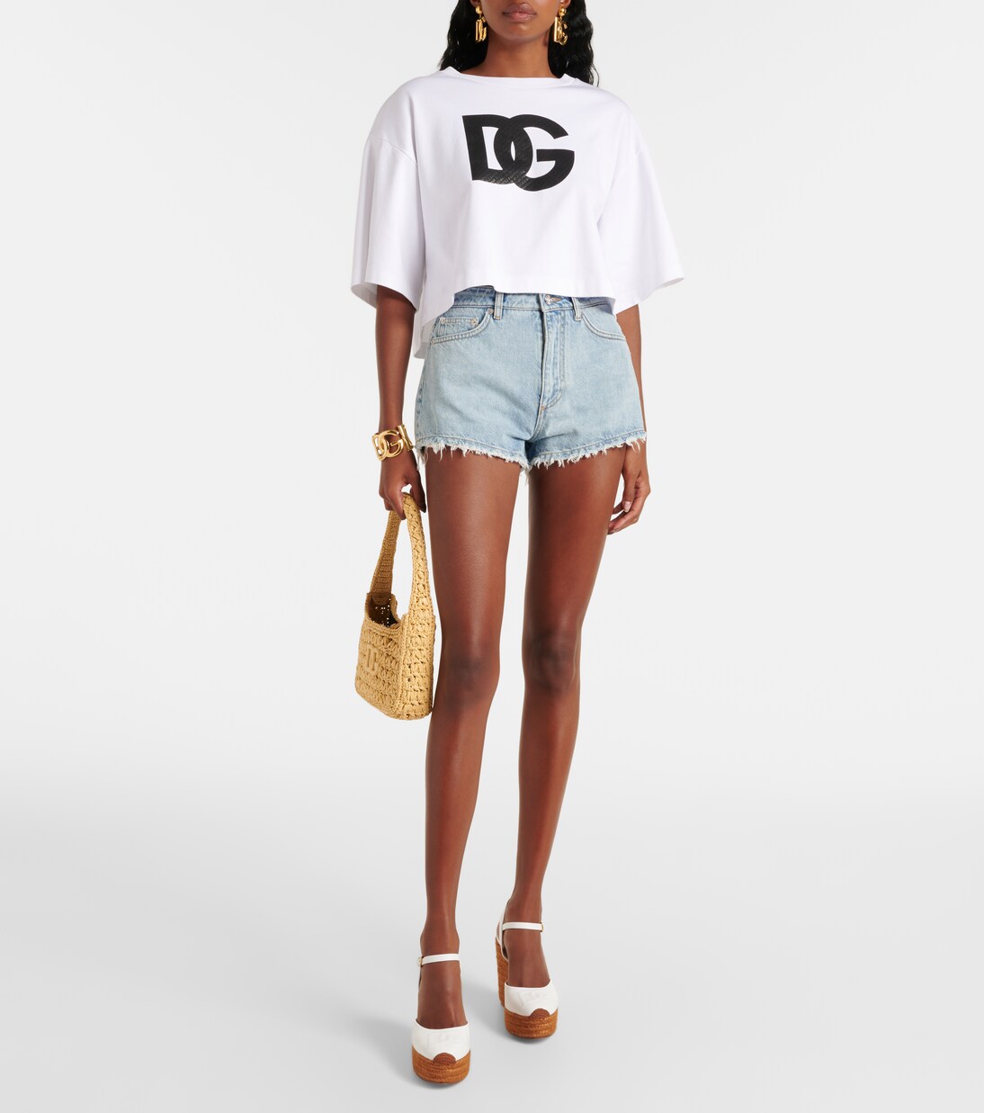 High-rise denim shorts | Dolce&Gabbana
