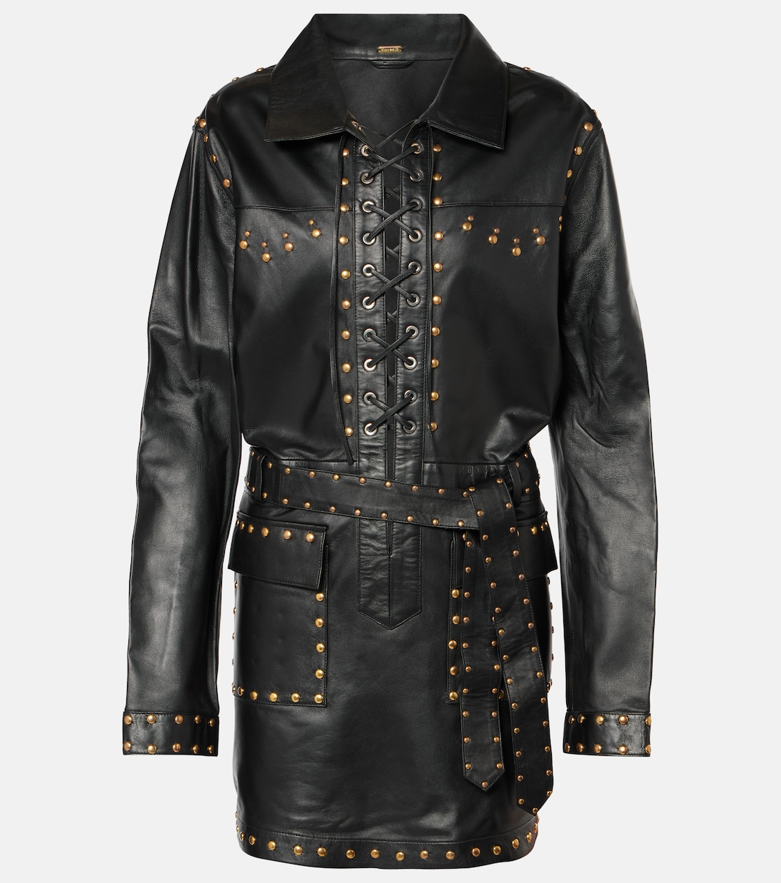 Verziertes Minikleid Ics aus Leder | Dodo Bar Or