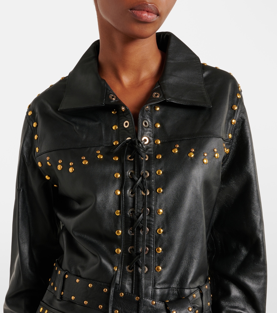 Verziertes Minikleid Ics aus Leder | Dodo Bar Or