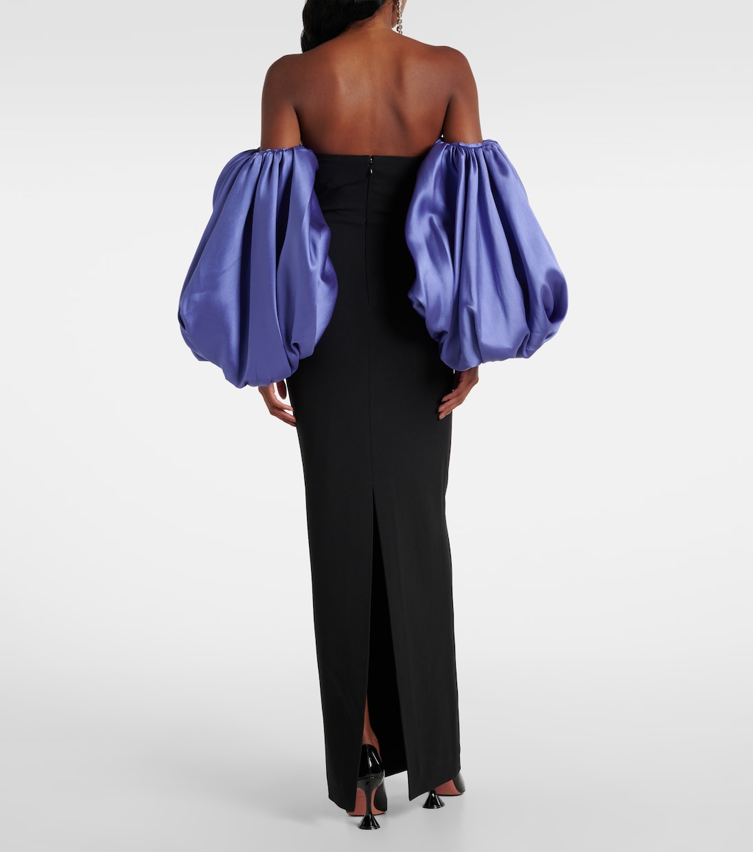 Abito lungo Karina in twill e crêpe | Solace London