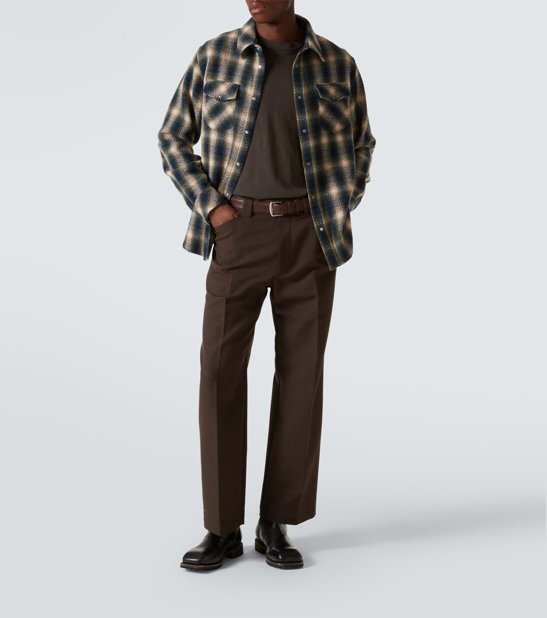 Camisa de cachemir a cuadros | God's True Cashmere