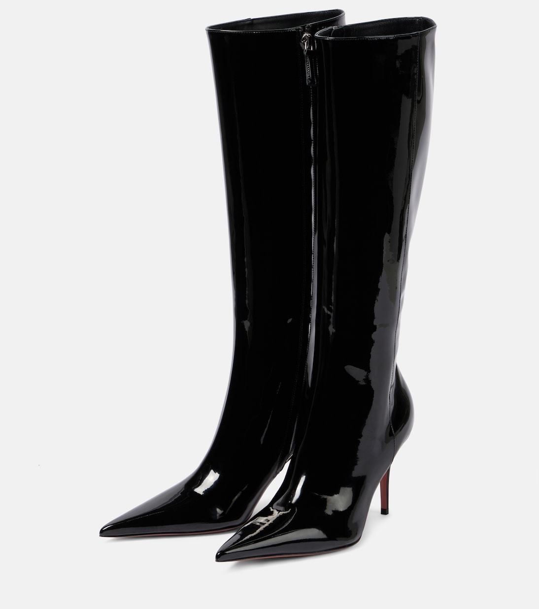 Barbara 90 patent leather knee-high boots | Amina Muaddi