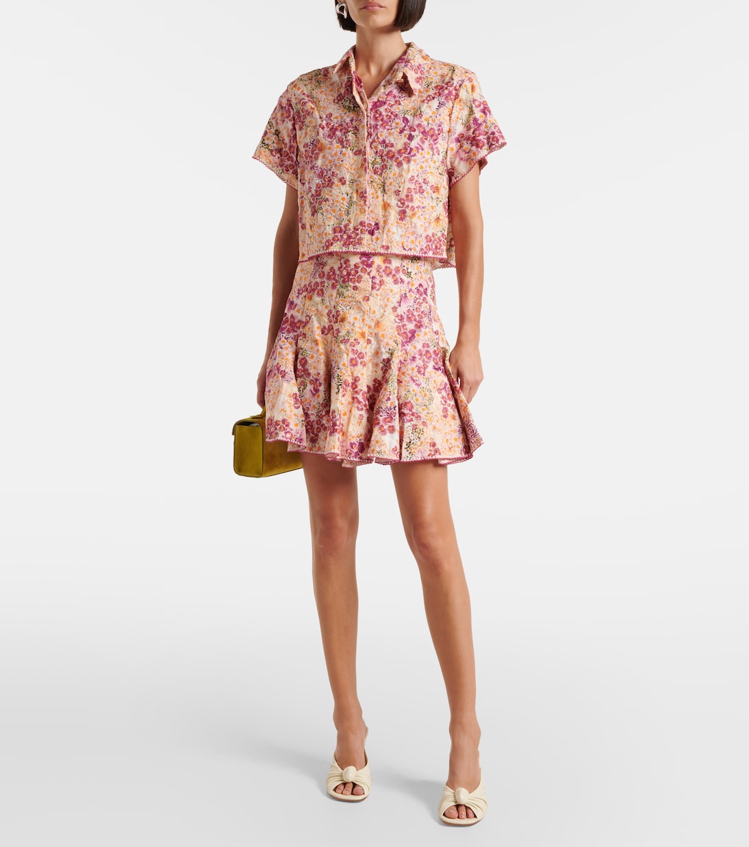 Cropped-Hemd Virtuosa Florecer aus Leinen | Agua by Agua Bendita