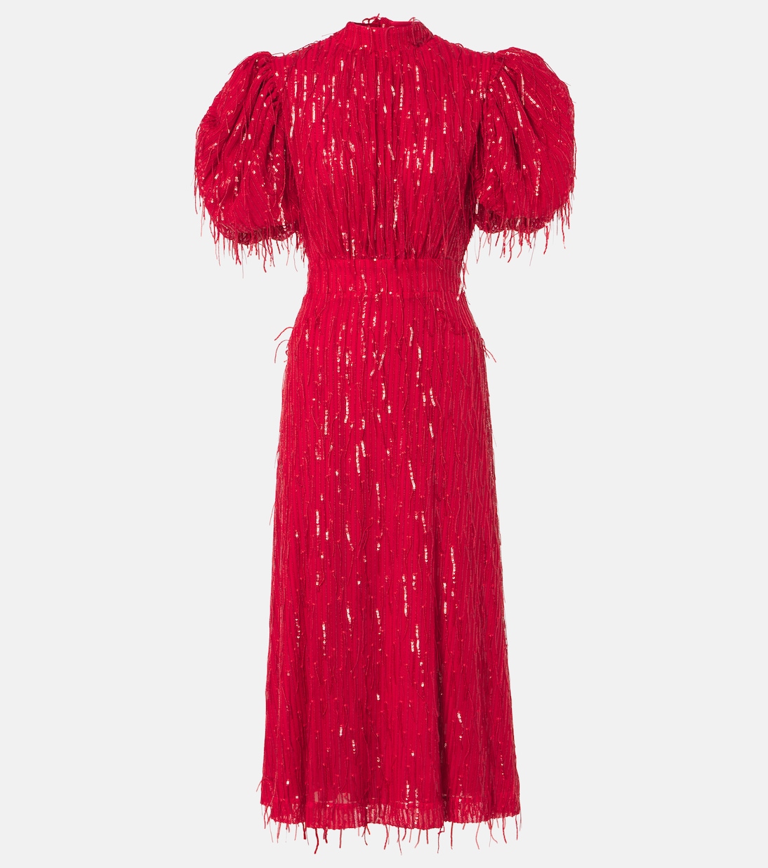 Sequined puff-sleeve midi dress | Rotate