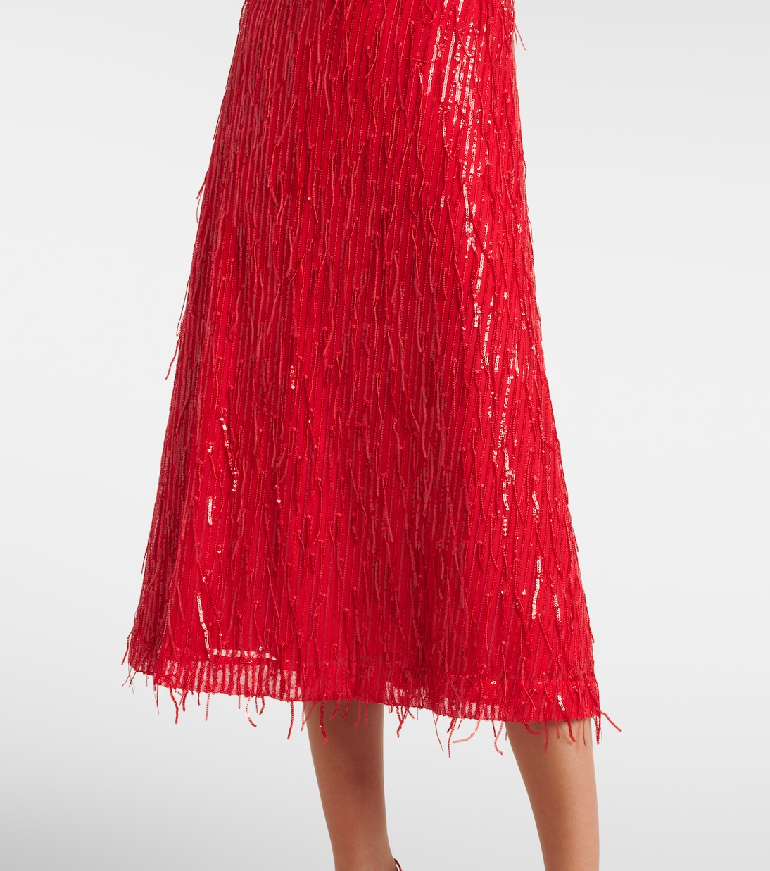 Sequined puff-sleeve midi dress | Rotate