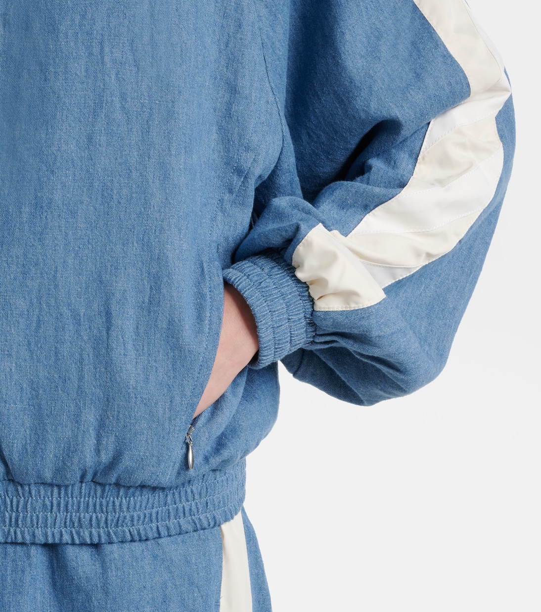 Oracle Elias hemp and cotton chambray track jacket | The Upside