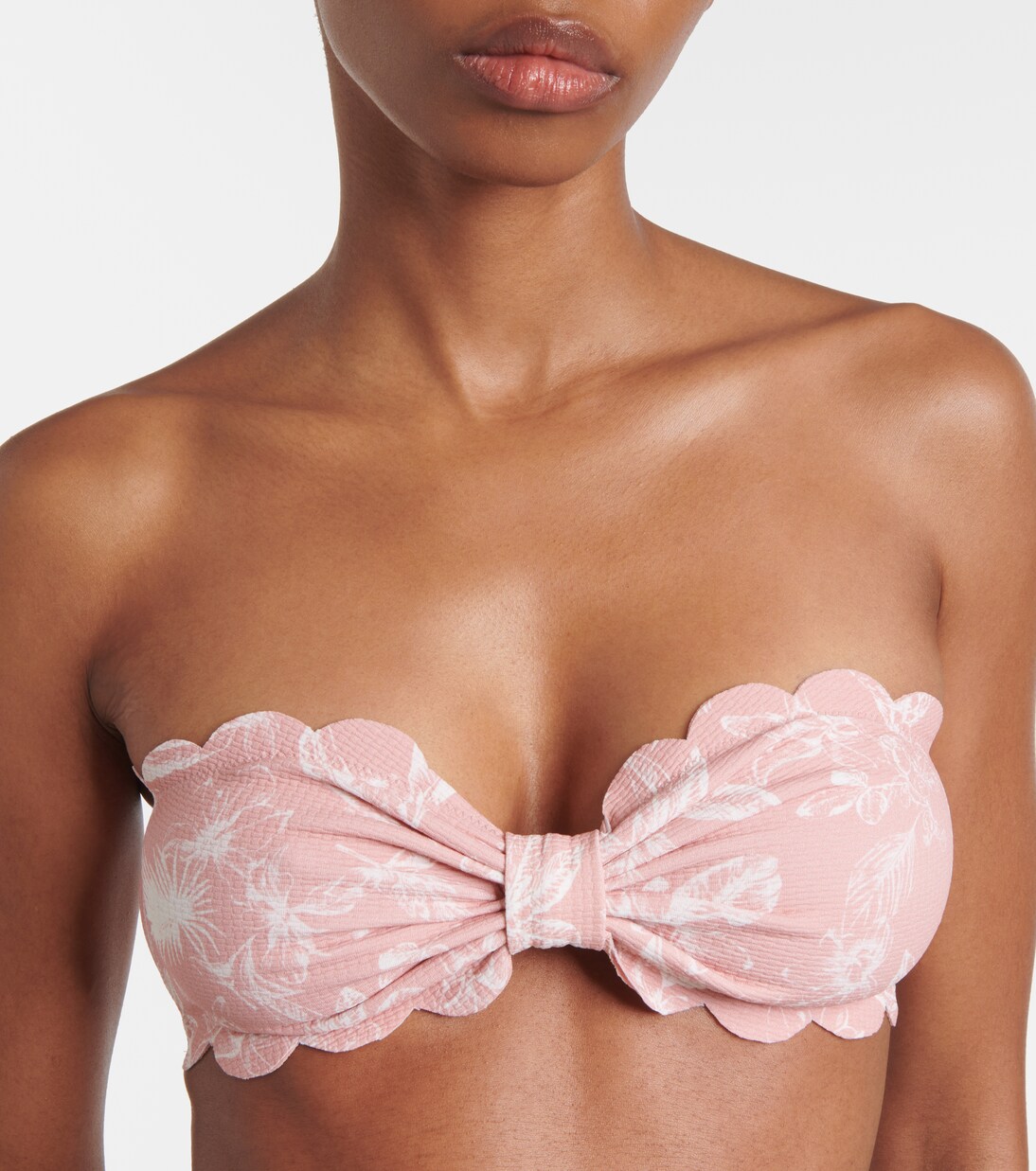 Haut de bikini bandeau Antibes à fleurs | Marysia